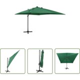  The Living Store Vrtni senčnik z LED lučkami zelen 300 cm - Previsni Senčnik, (21743047) Cene