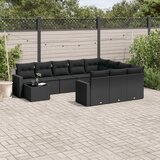 vidaXL 11-dijelni set vrtnih sofa od poliratana s jastucima crni | shoptok.hr