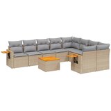  10-dijelni set vrtnih sofa s jastucima bež od poliratana | shoptok.hr