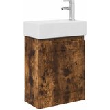vidaXL Kopalniška omarica s tapo Dimljen hrast 45,5 x 22,5 x 84 cm, (5000245012) | Shoptok.si