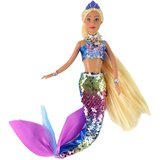 Mermaid Doll Blue Long Blonde Hair Tail Sequins | shoptok.hr