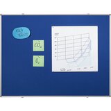 eurokraft basic Tabla za pritrjevanje z bucikami, prevleka iz blaga, modra, ŠxV 900 x 600 mm | Shoptok.si