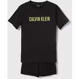 Calvin Klein Underwear Otroška bombažna pižama črna barva