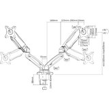 Icybox dvojni namizni nosilec za monitorja do diagonale 27 IB-MS304-T | Shoptok.si