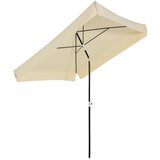 Outsunny zunanji dežnik 198x195cm, za teraso, vrt s kvadratnim baldahinom, nastavljiv in prenosen, belokrmni, (20744523) | Shoptok.si