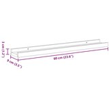  Zidne police 2 kom siva boja betona 60 x 9 x 3 cm | shoptok.hr
