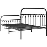  Metalni okvir kreveta uzglavlje i podnožje crni 107x203 cm | shoptok.hr