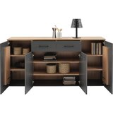 Modern Living Široka Komoda Amare, Antracit, Barva Hrasta | Shoptok.si