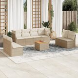 vidaXL 9-dijelni set vrtnih sofa s jastucima bež od poliratana | shoptok.hr