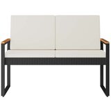  Zunanja klop Črna in krem bela 107 x 61 x 80 cm poli ratan, (5000273049) | Shoptok.si