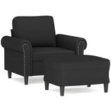 vidaXL Fotelj s stolčkom za noge črn 60 cm žamet, (20910258) | Shoptok.si