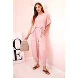 Kesi Włoski Viscose blouse + pants set powder pink | Eponuda.ba