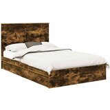  Okvir za krevet s ladicama Dimljeni hrast 135 x 190 cm | shoptok.hr