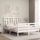  Za krevet s uzglavljem bijeli 140x200 cm od masivnog drva | shoptok.hr