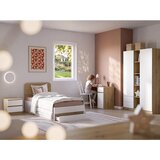 Boxxx MLADINSKA SOBA hrast artisan, bela, visoki sijaj | Shoptok.si