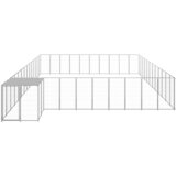 vidaXL Pasji boks srebrn 37,51 m² jeklo - - Srebrna - 75.4 - 37.51 m² - | Shoptok.si