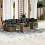 Maison Chic Seti vrtnega pohištva - Vrtna garnitura - Vrtni pohištvo set 8-delna z blazinami siv poli ratan, (21800548) | Shoptok.si