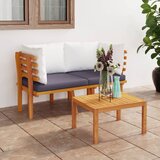 Maison Chic Vrtni kavč - Zunanji kavč dvosed z blazinami trden akacijev les, (22042036) | Shoptok.si