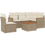  6-dijelni set vrtnih sofa s jastucima bež od poliratana | shoptok.hr