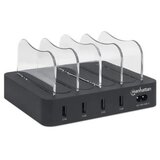 Manhattan 102261 5V/2.4V/34W/držač za telefon Crni USB punjač 4-port | ePonuda.com