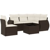  6-dijelni set vrtnih sofa od poliratana s jastucima smeđi | shoptok.hr