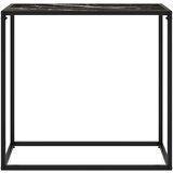 Maison Chic konzolna miza - miza ob steni črna 80x35x75 cm kaljeno steklo, (21786090) Cene