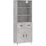 Visoka komoda siva betona 69,5x34x180 cm od konstruiranog drva Slike