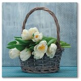  Za dekupaž Tulips in the Basket - 1 komad (Salvete za dekupaž) Cijene