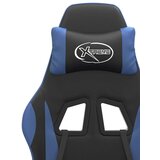  Vrtljiv gaming stol z oporo za noge črno in modro umetno usnje, (20701388) | Shoptok.si