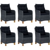 Poli 7-dijelni vrtni blagovaonski set od poliratana tamnosivi | shoptok.hr