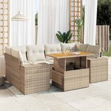 Maison Chic Seti vrtnega pohištva - Vrtna garnitura - Vrtni pohištvo set 7-delna z blazinami bež poli ratan, (21803658) | Shoptok.si