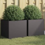 Maison Chic Cvetlično korito - Cvetlični Lonec 2 kosa črno 42x40x39 cm jeklo, (21790063) | Shoptok.si