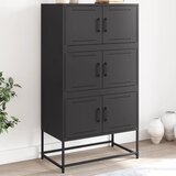  Komoda crna 68,5 x 38,5 x 123,5 cm čelična | Eponuda.com