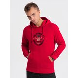 Ombre Men's printed kangaroo sweatshirt - red Cijene