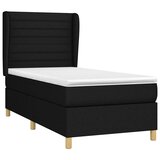  Krevet s oprugama i madracem crni 100 x 200 cm od tkanine | shoptok.hr