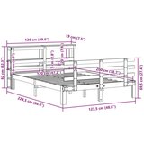  Posteljni okvir z vzglavjem 120x200 cm trdna borovina, (21311103) | Shoptok.si