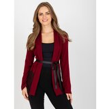 Fashion Hunters A burgundy knitted cape with a tied belt Cene