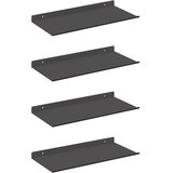  Lebdeća polica Zidne 4 pcs Crna 40 x 18 x 2,5 cm Čelik | shoptok.hr