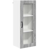 vidaXL Stenska kuhinjska omarica s polico Siva Sonoma 40 x 31 x 100 cm | Shoptok.si