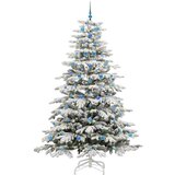 vidaXL Umetno Zložljivo Božično Drevo Bela 240 cm PE in PVC | Shoptok.si