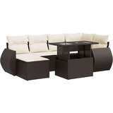 vidaXL 7-dijelni set vrtnih sofa od poliratana s jastucima smeđi | shoptok.hr