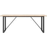  Blagovaonski stol O-oblika 200x100x75 cm od borovine i željeza | shoptok.hr