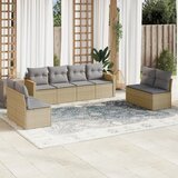 Maison Chic Seti vrtnega pohištva - Vrtna garnitura - Vrtni pohištvo set 8-delna z blazinami bež poli ratan, (21800860) | Shoptok.si