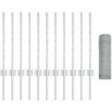 vidaXL Ograda Postovi 11 kom U-Kanal 60 cm Galvanizirani Čelik, Šesterokutna Ograda 0.6x25 m Galvanizirani Čelik | shoptok.hr