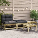 Maison Chic Vrtni kavč - Zunanji kavč brez naslonjal z blazinami in stolčki za noge, (22041892) | Shoptok.si