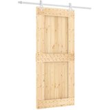  Klizna vrata 90 x 210 cm Čvrsta borovina (neobrađena) | shoptok.hr