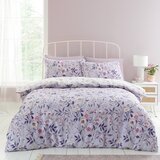 Catherine Lansfield Bela/vijolična podaljšana posteljnina za zakonsko posteljo 230x220 cm Isadora Floral – | Shoptok.si