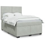  The Living Store Box spring postelja z vzmetnico svetlo siva 140x200 cm žamet - Box Spring Postelja, (21458172) Cene