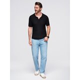 Ombre Men's knitted unbuttoned polo shirt - black | shoptok.hr