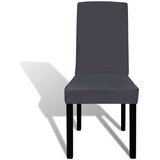 vidaXL Ravne raztegljive prevleke za stole 6 kosov antracitne | Shoptok.si